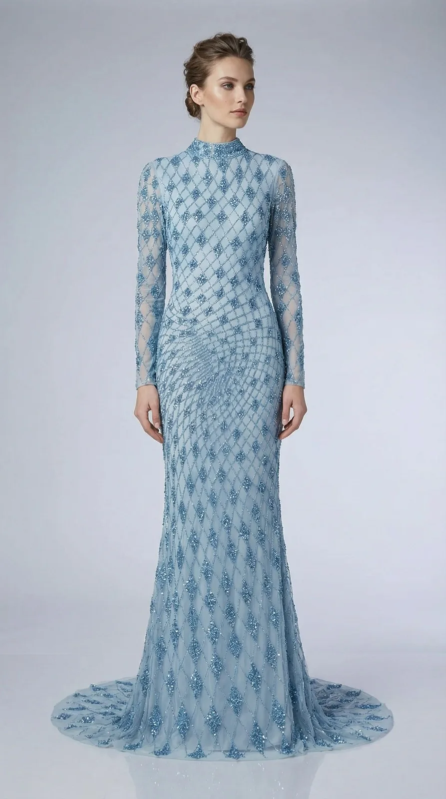 Embroidery Gray Gowns