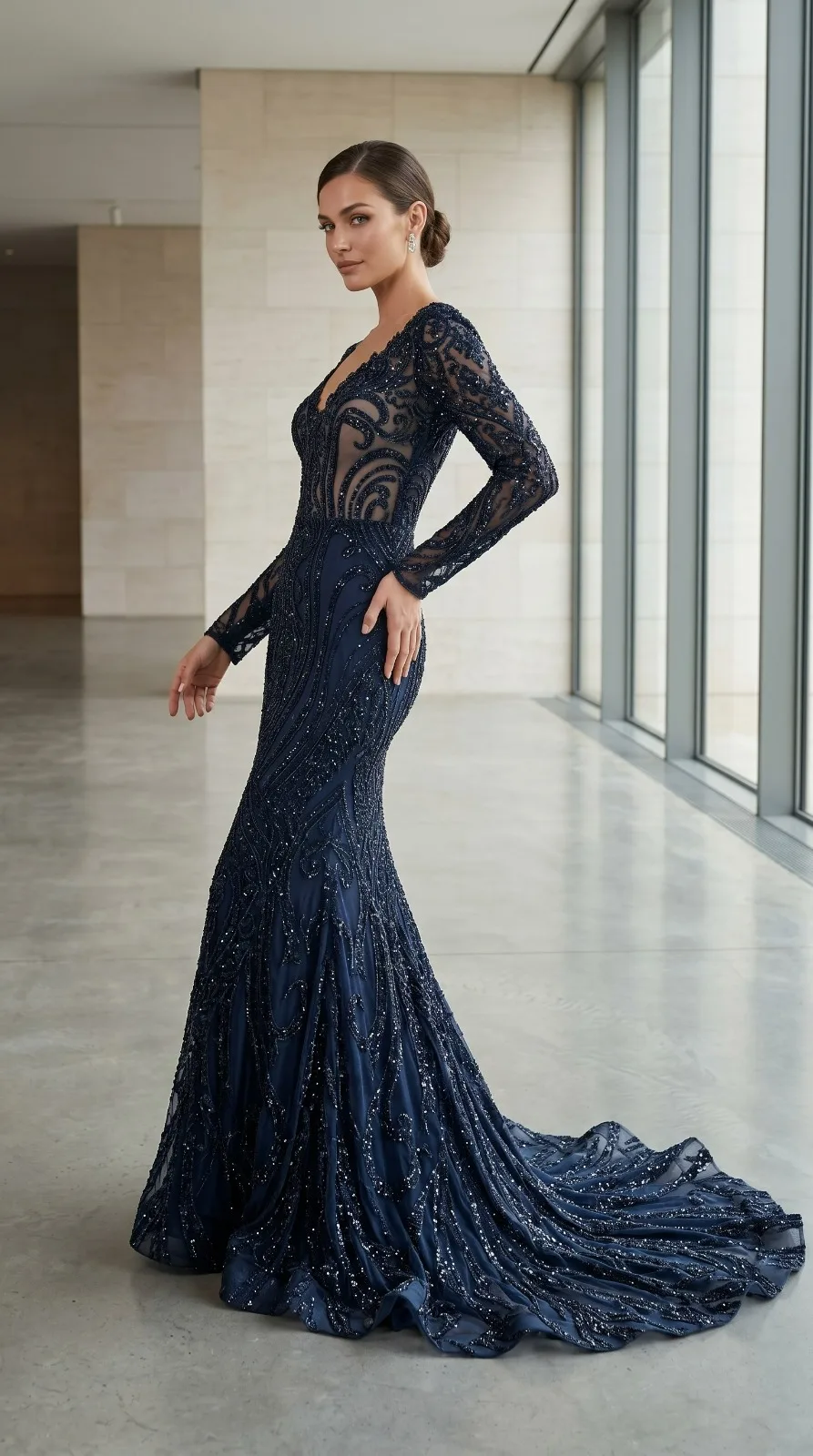 Embroidery Black Gowns