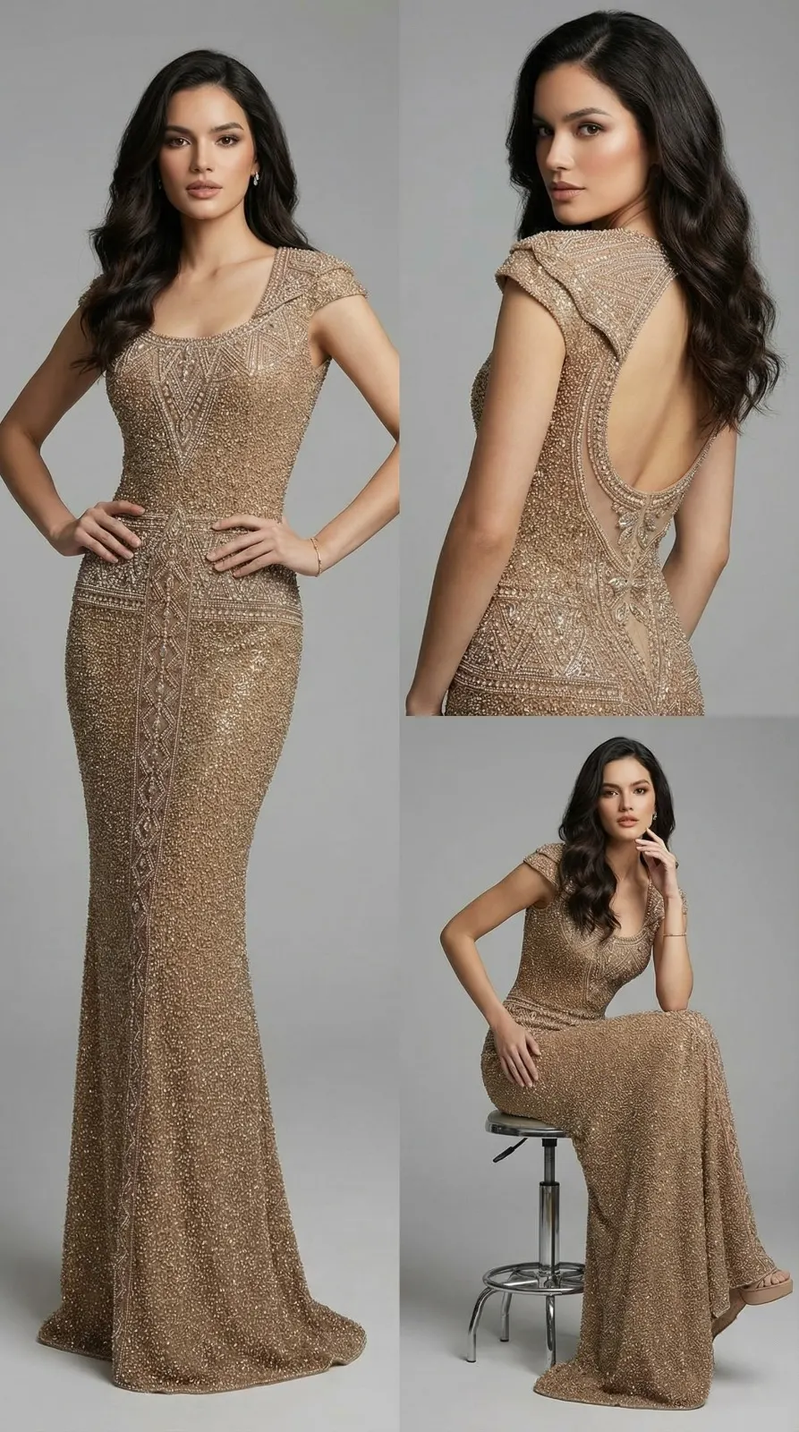 Embroidery Brown Gowns