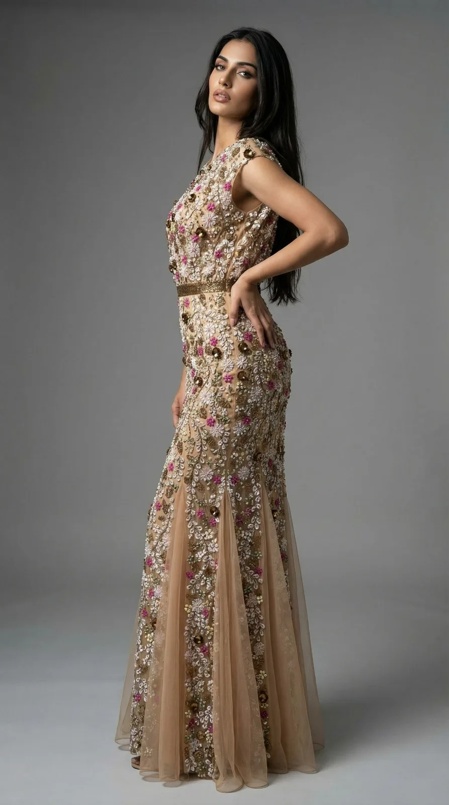 Embroidery Golden Gowns