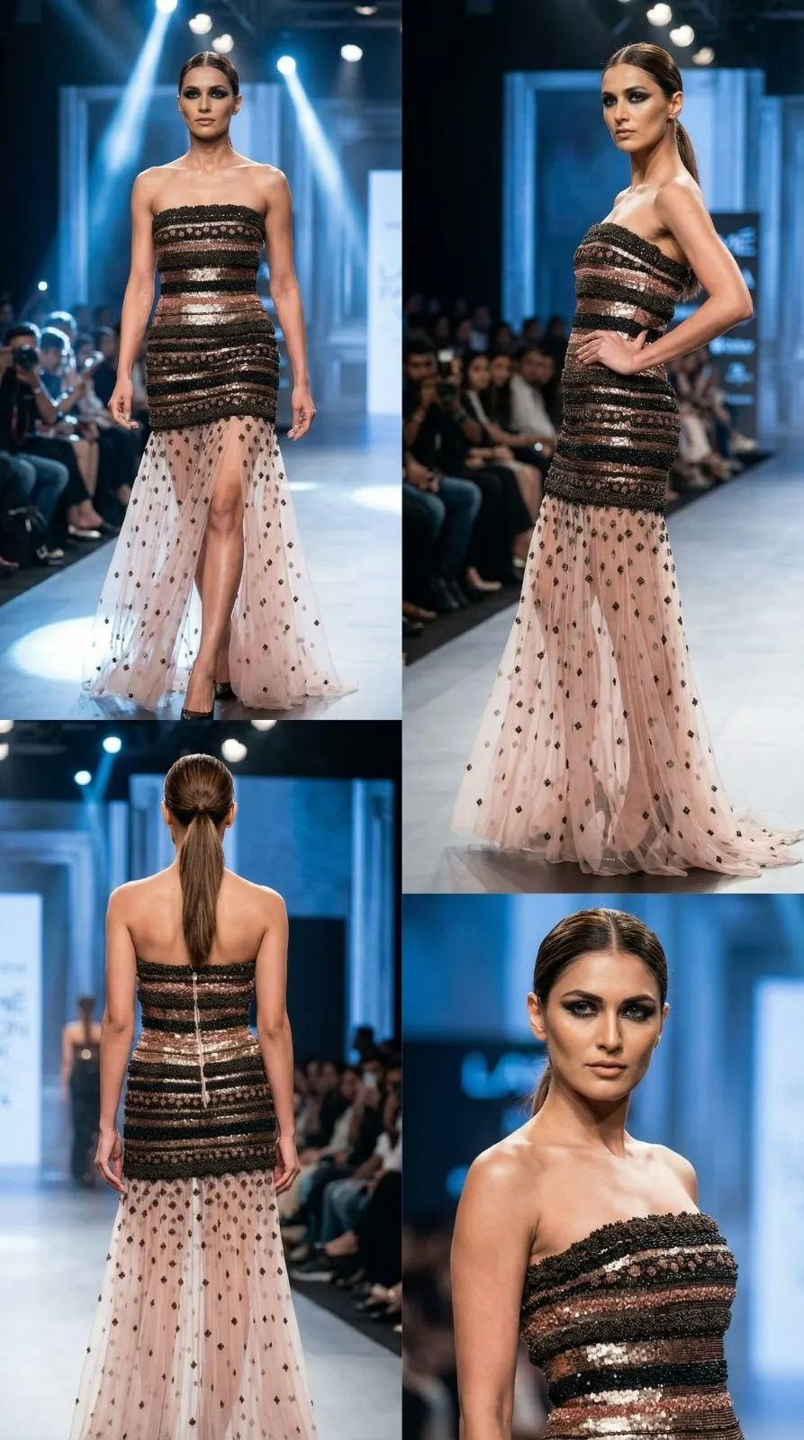 Linear Embroidery Gown