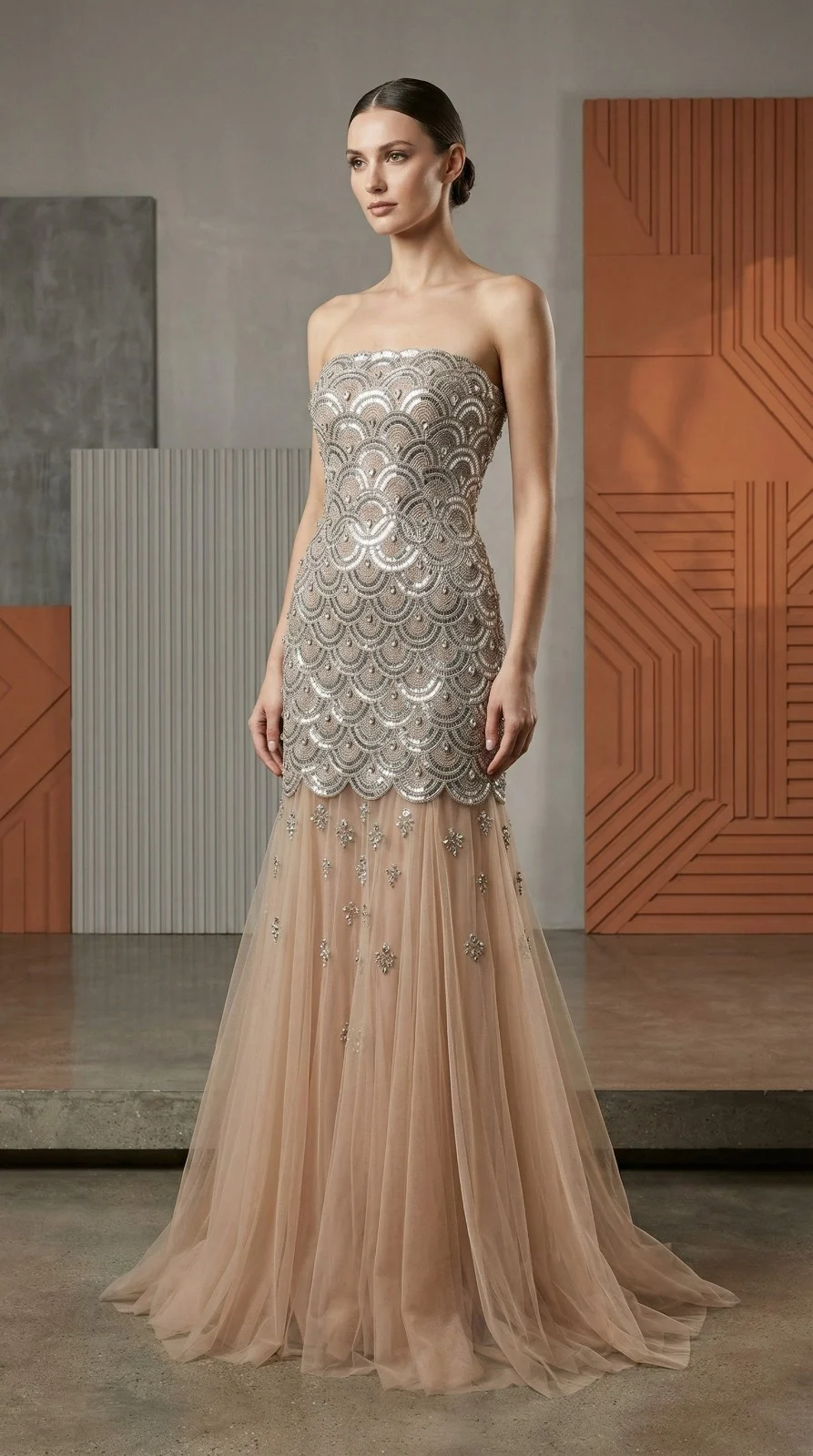 Strapless Mermaid Evening Gown