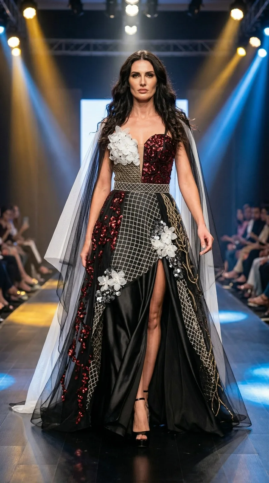 Multi-layered couture gown