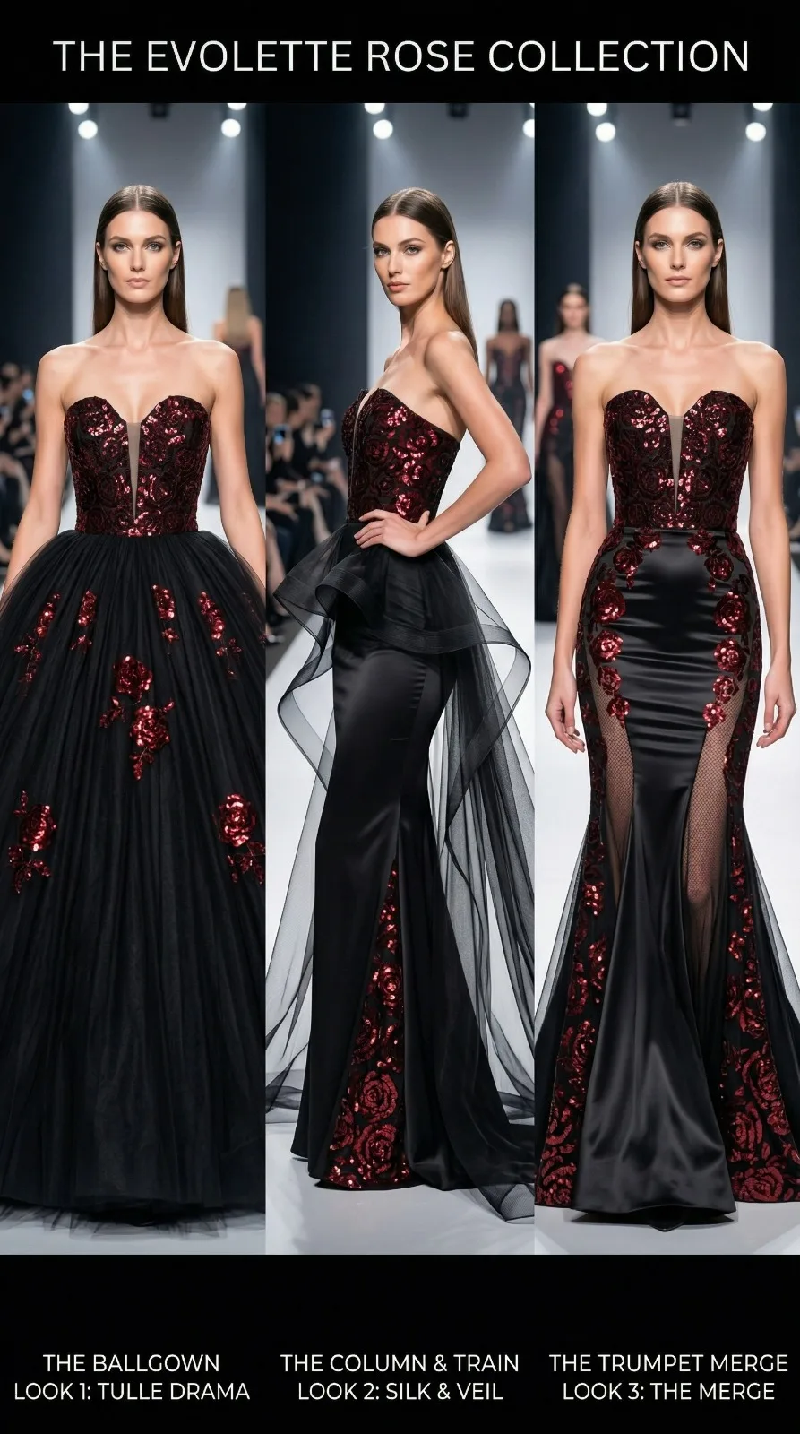 Ruby Crystals Black Gown