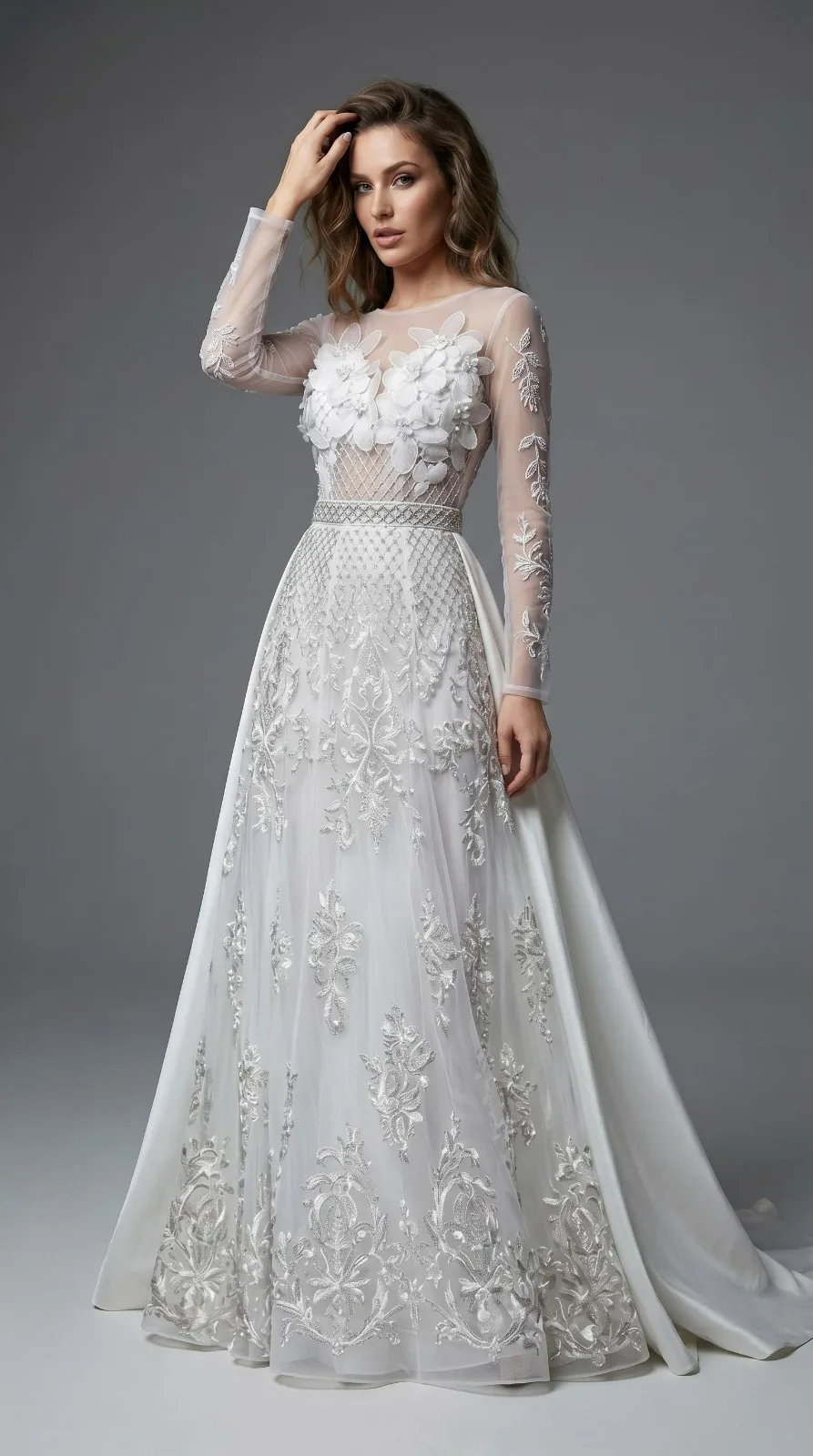Long Sleeved Bridal Gown