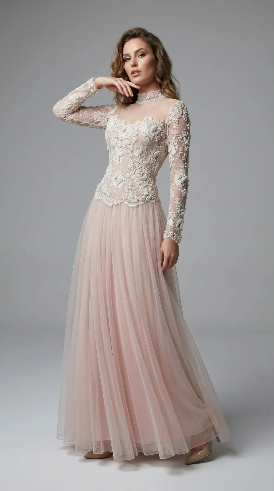 Blush Pink Tulle Gown