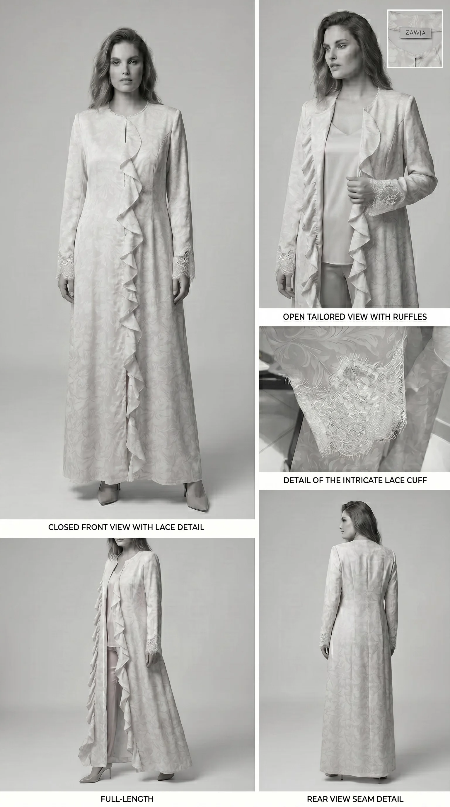 Pink Floral Damask Abaya