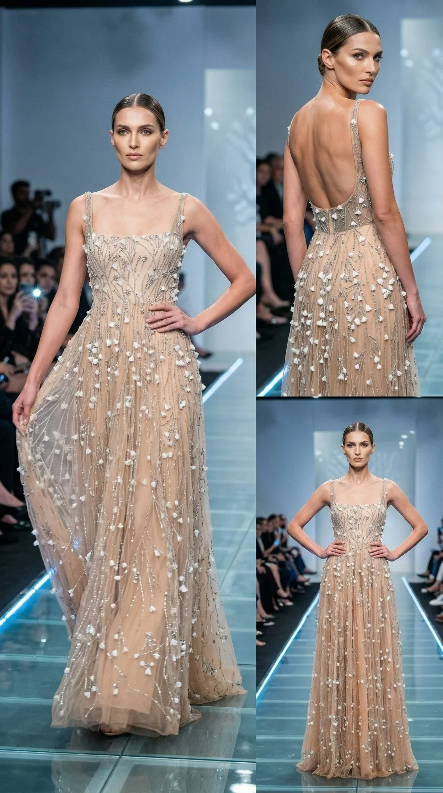 Stunning Beige Evening Gown
